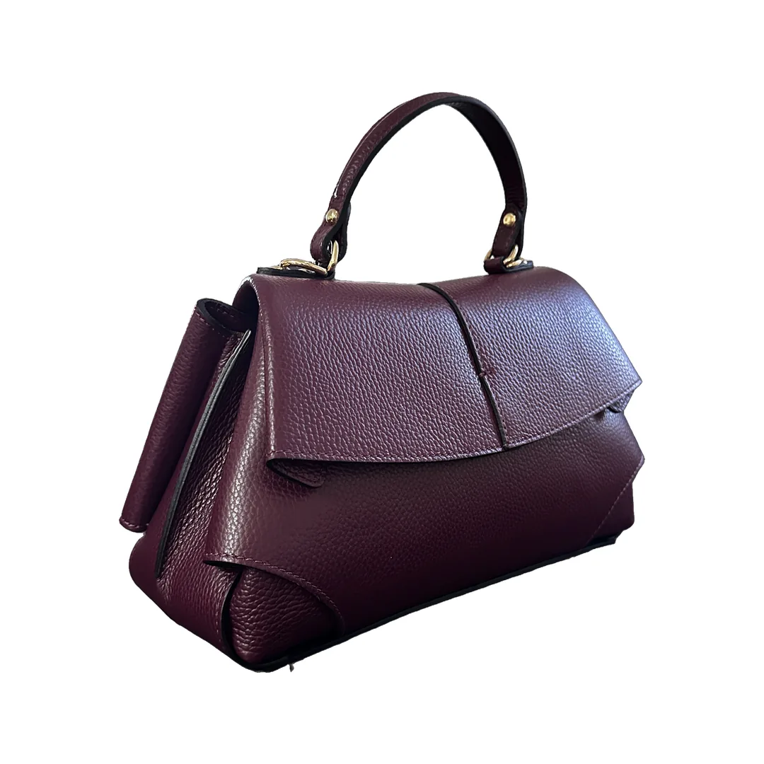 Geanta Camilla din piele naturală, bordo