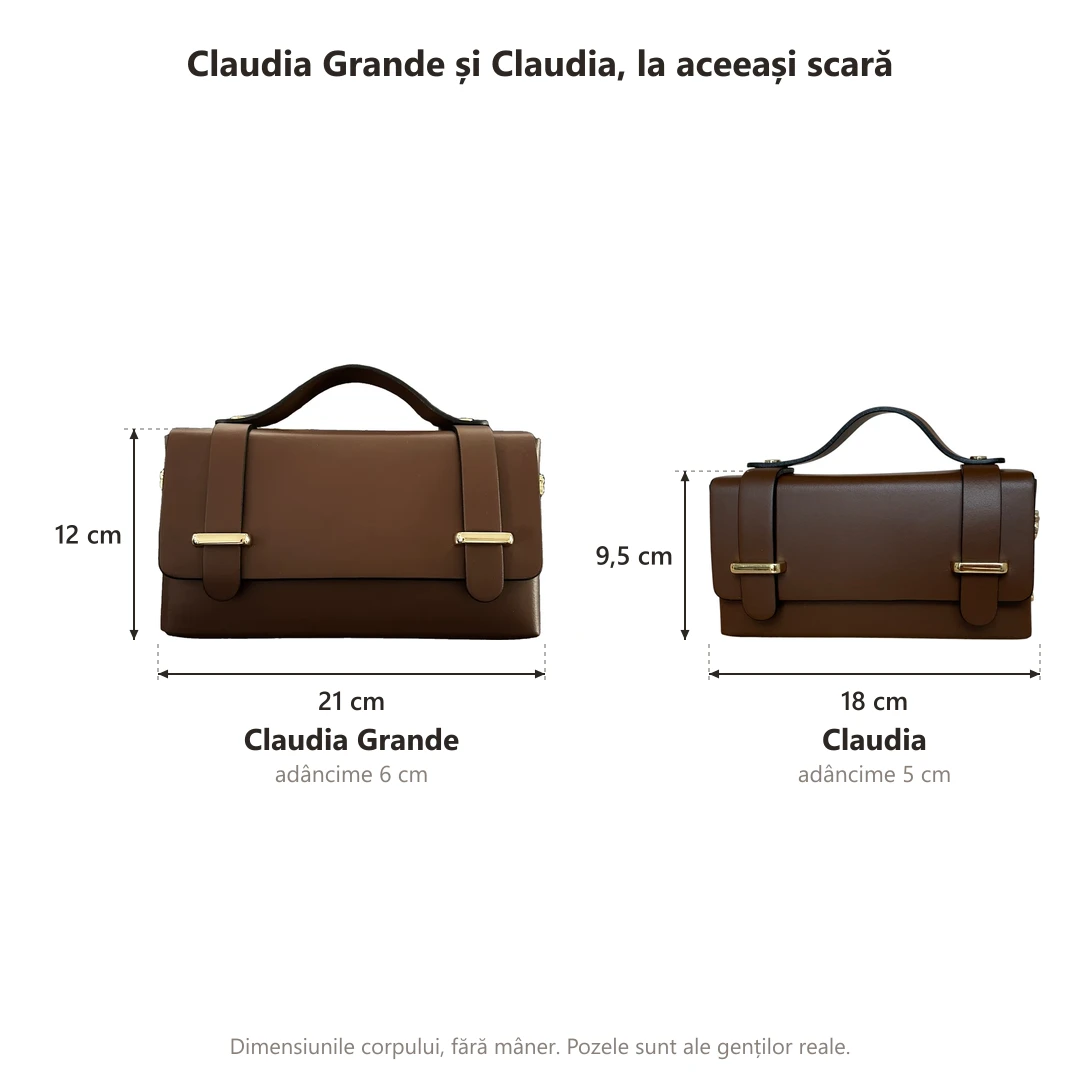 Geantă Claudia Grande – Piele Naturală, Ciocolată