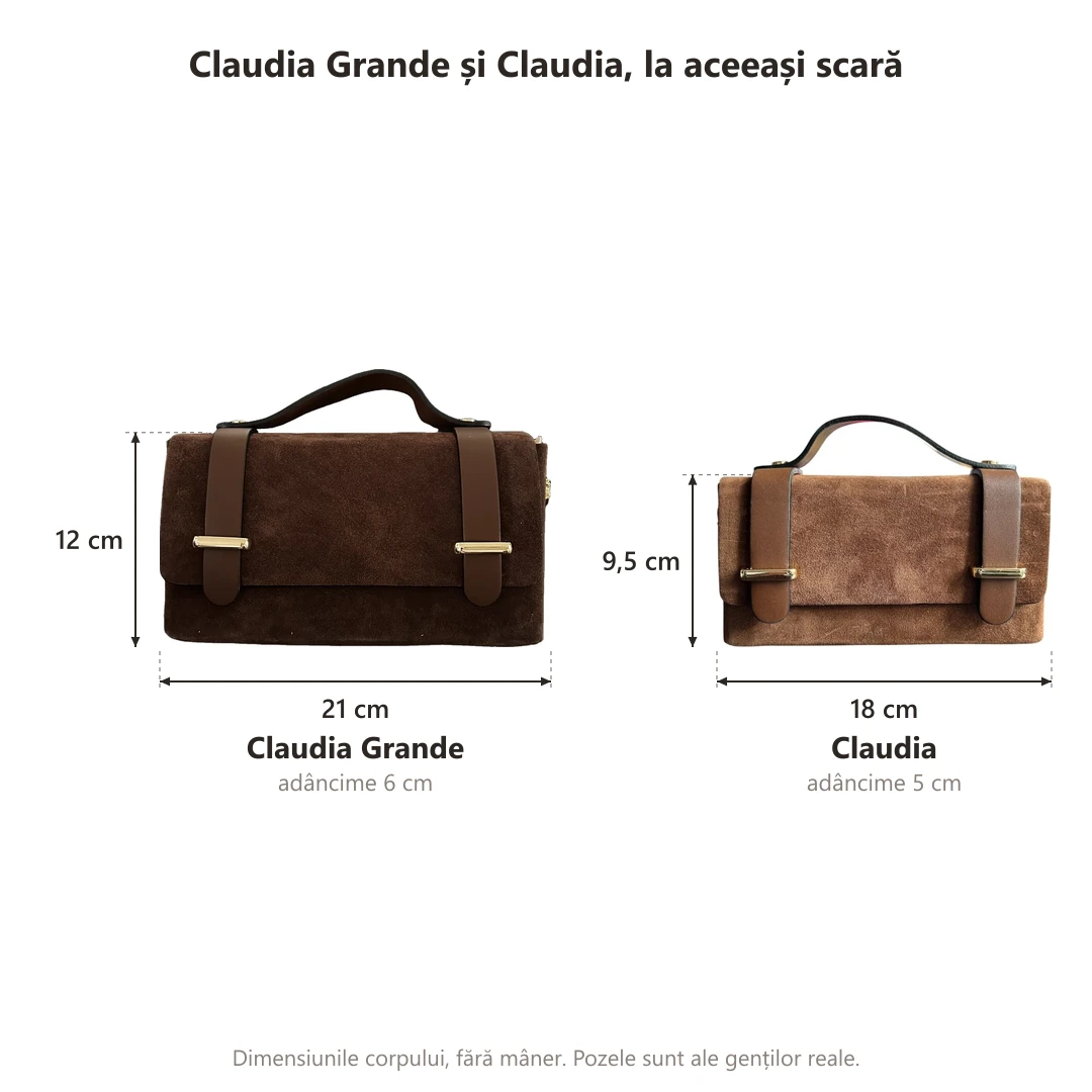 Geantă Claudia Grande – Piele Naturală, Ciocolată catifelat