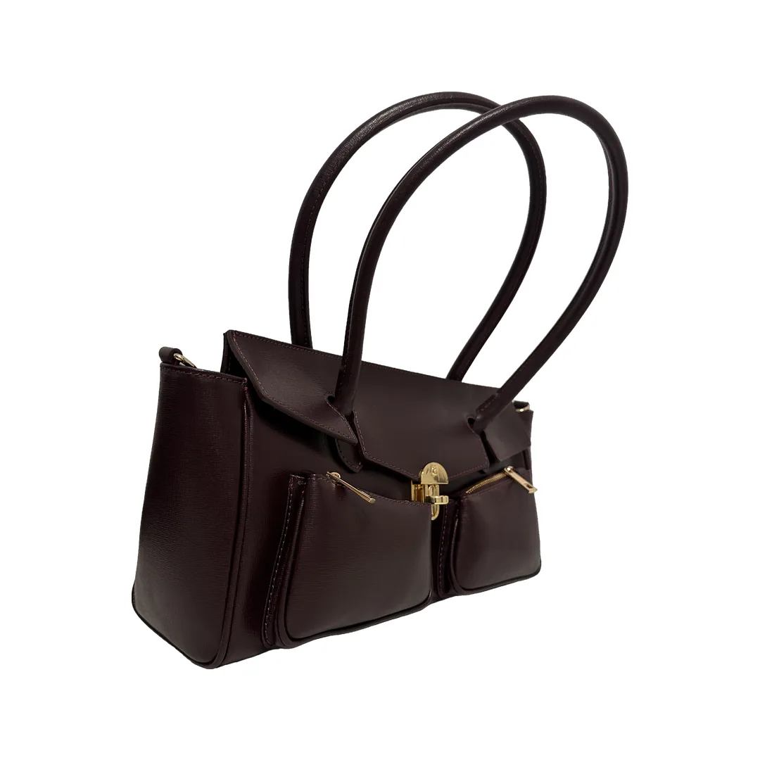 Geantă Juno Bordo - Design Urban cu Buzunare | Stil Cargo-Chic