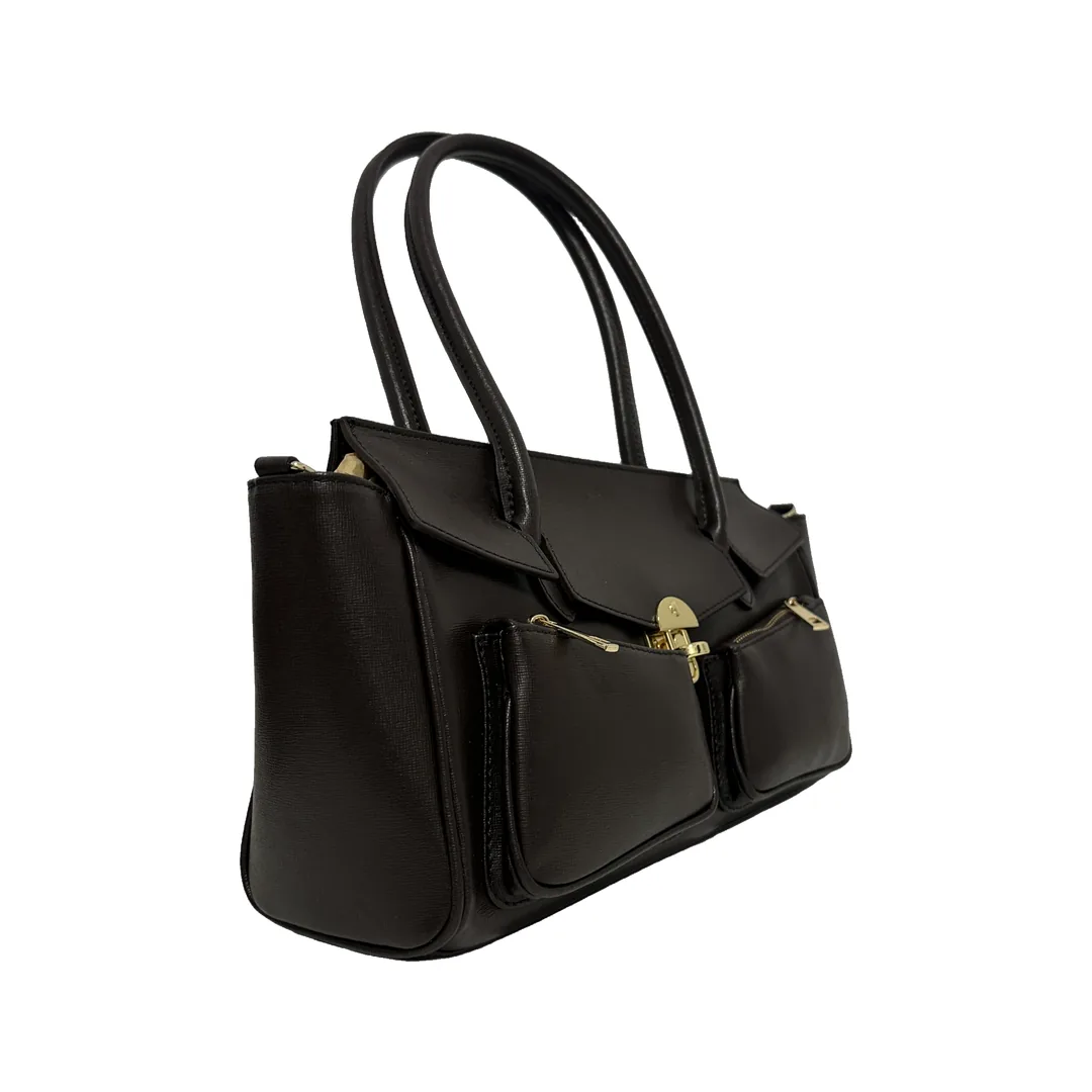 Geantă Juno Maro închis - Design Urban cu Buzunare | Stil Cargo-Chic